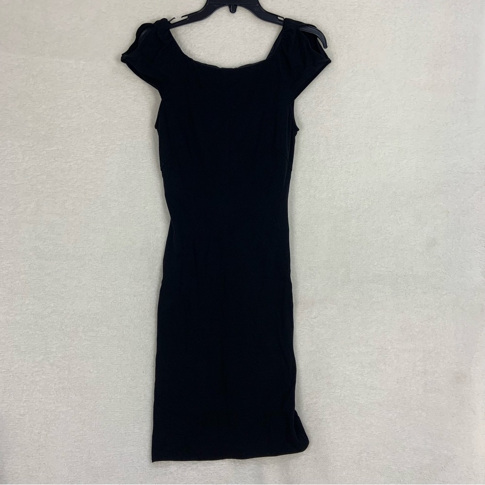 DVF Diane Von Furstenberg Women’s Dress Helen Split Cap Sleeve Black Size 6